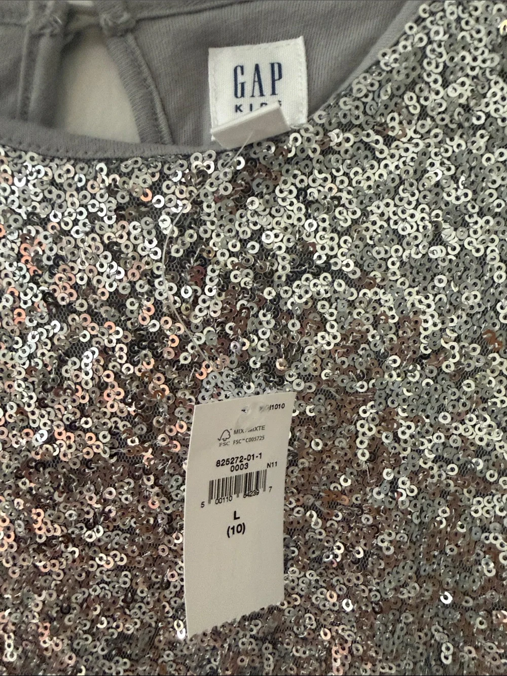 GAP Silver Sequin Tulle Party Dress